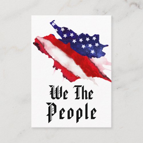  American Flag We The People USA Watercolor Business Card