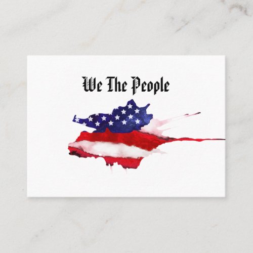  American Flag We The People Watercolor Business Card