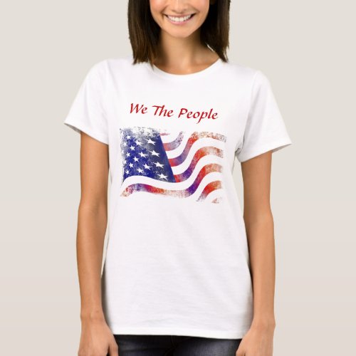 American Flag We The People Womens T_Shirt