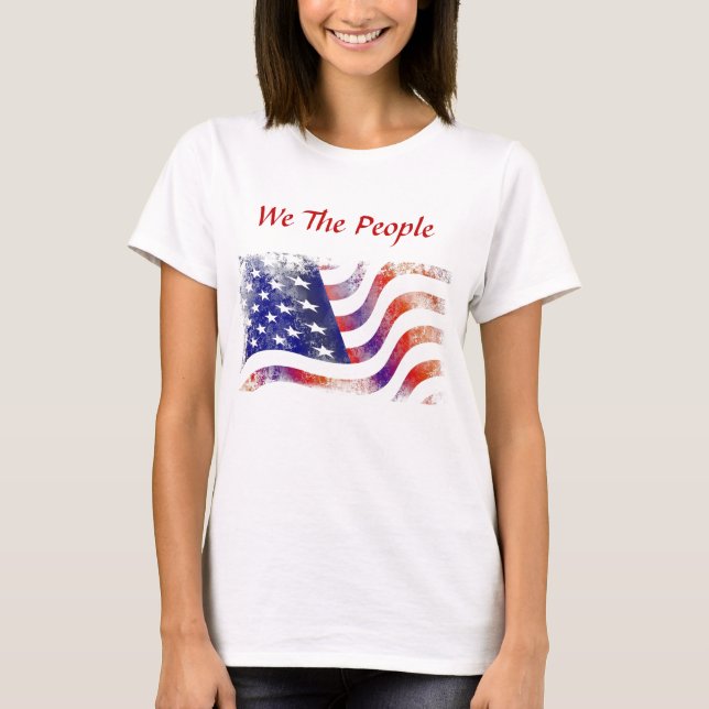 American Flag, We The People, Women's T-Shirt (Front)