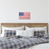 American Flag Weathered Paint Canvas Print (Insitu(Bedroom))