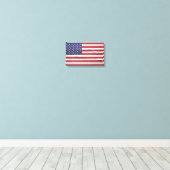 American Flag Weathered Paint Canvas Print (Insitu(Wood Floor))