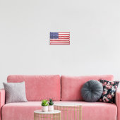 American Flag Weathered Paint Canvas Print (Insitu(LivingRoom))