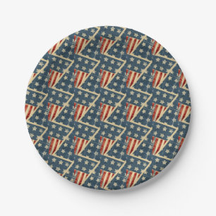 American Flag Weathered Stars and Stripes Paper Plates