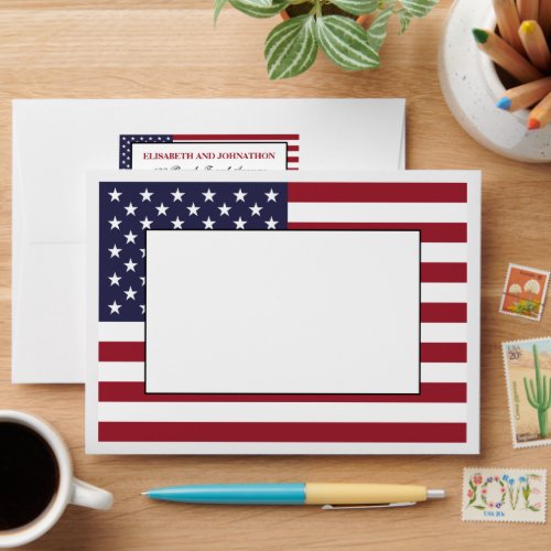 American Flag Wedding Envelope