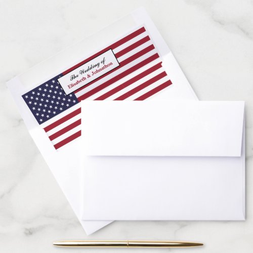 American Flag Wedding Envelope Liner