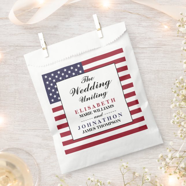 American Flag Wedding Favor Bag (Clipped)