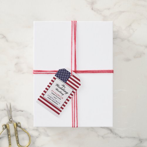 American Flag Wedding Favor Gift Tags