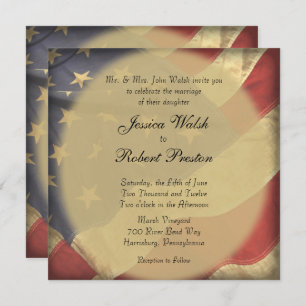 American Flag Wedding Invitation