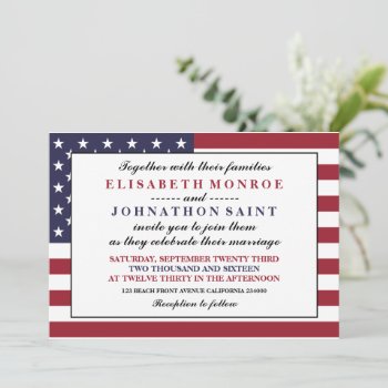 American Flag Wedding Invitation by WeddingStore at Zazzle