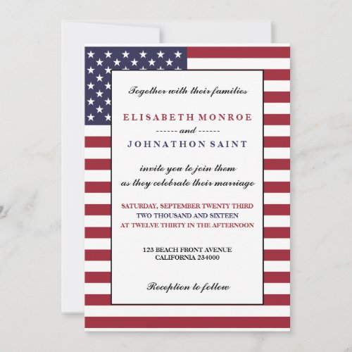 American Flag Wedding Invitation