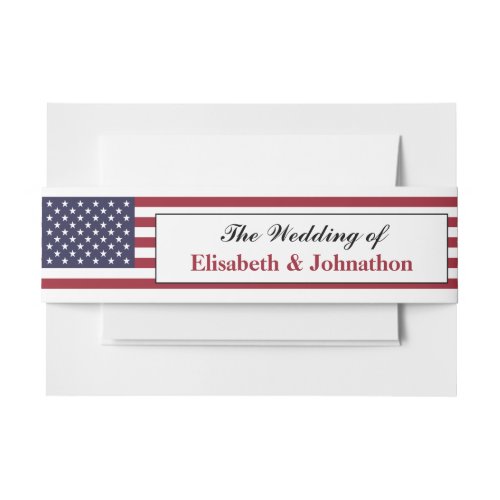 American Flag Wedding Invitation Belly Band