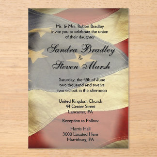 American Flag Wedding Invitations