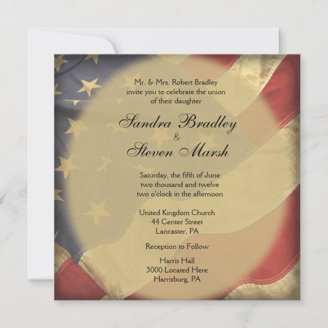 American Flag Wedding Invitations (Front)