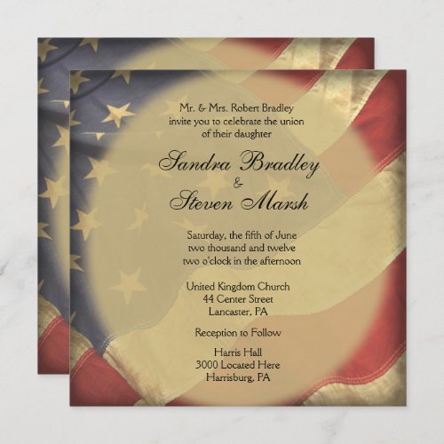 American Flag Wedding Invitations