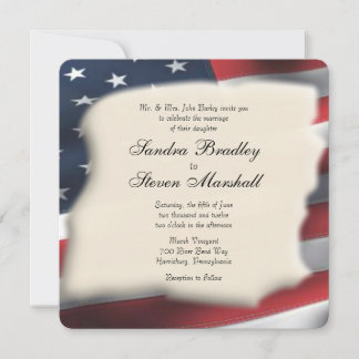 American Flag Wedding Invitations