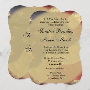 American Flag Wedding Invitations