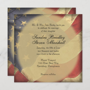American Flag Wedding Invitations