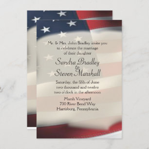 American Flag Wedding Invitations