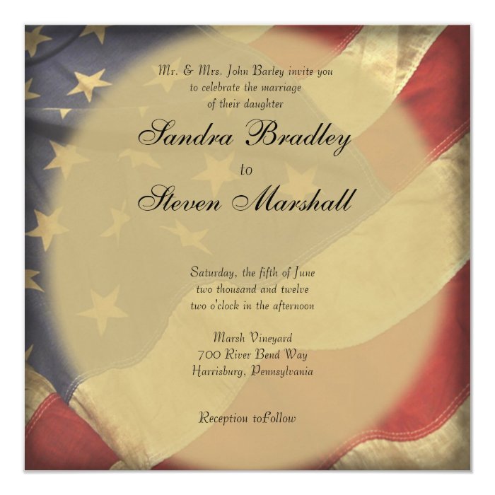 American Flag Wedding Invitations | Zazzle