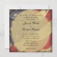American Flag Wedding Invitations