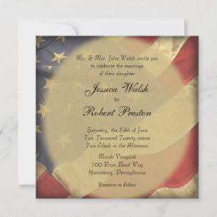 American Flag Wedding Invitations