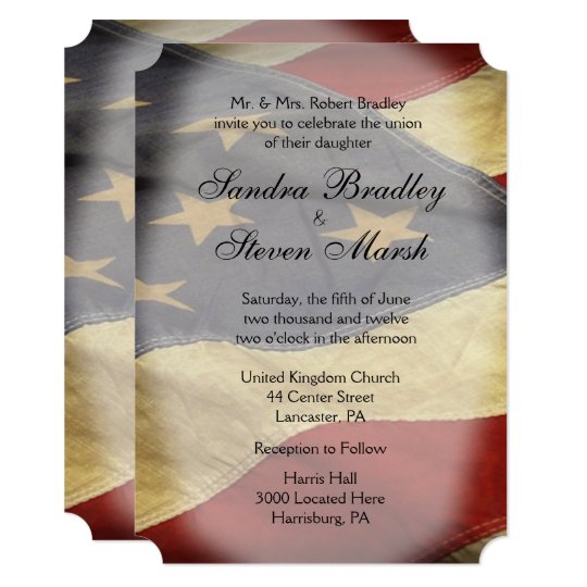 American Flag Wedding Invitations