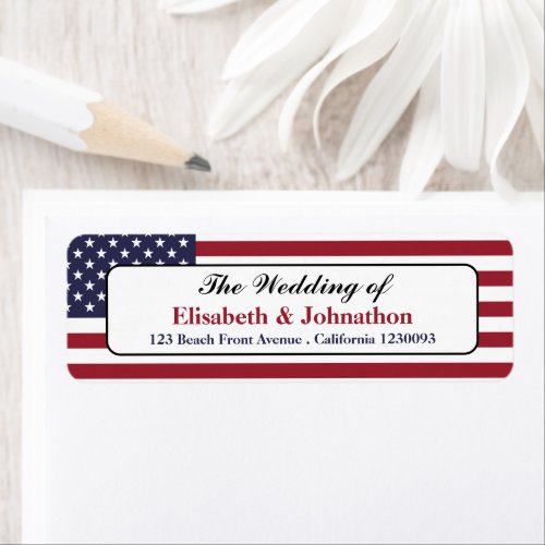American Flag Wedding Label