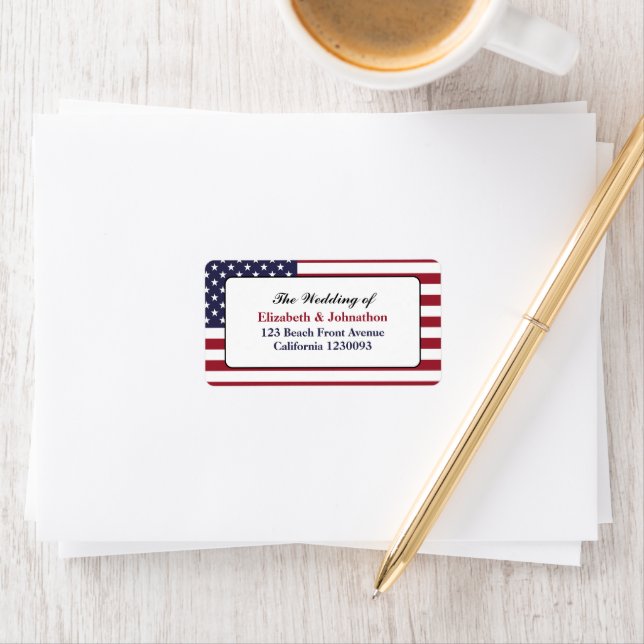 American Flag Wedding Label (Insitu)
