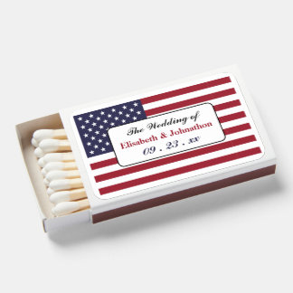 American Flag Wedding Matchboxes