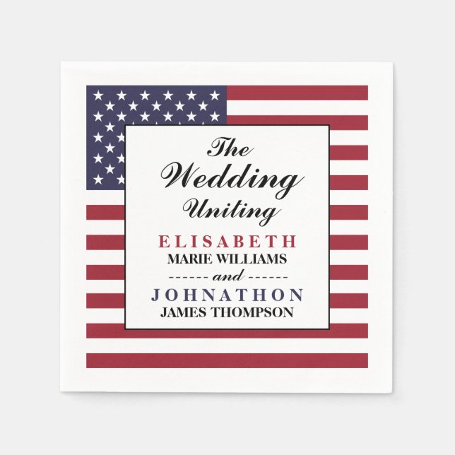 American Flag Wedding Napkins (Front)