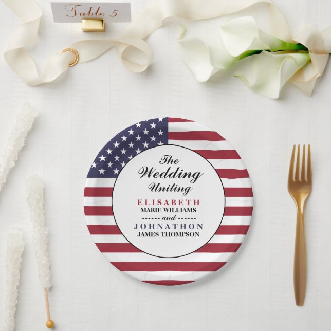 American Flag Wedding Paper Plates (Wedding)