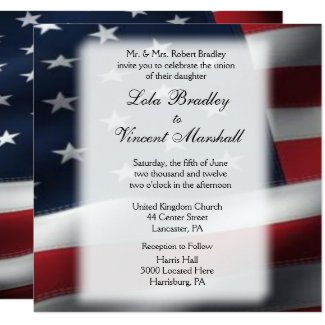 American Flag Wedding & Reception Invitations