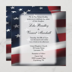 American Flag Wedding & Reception Invitations