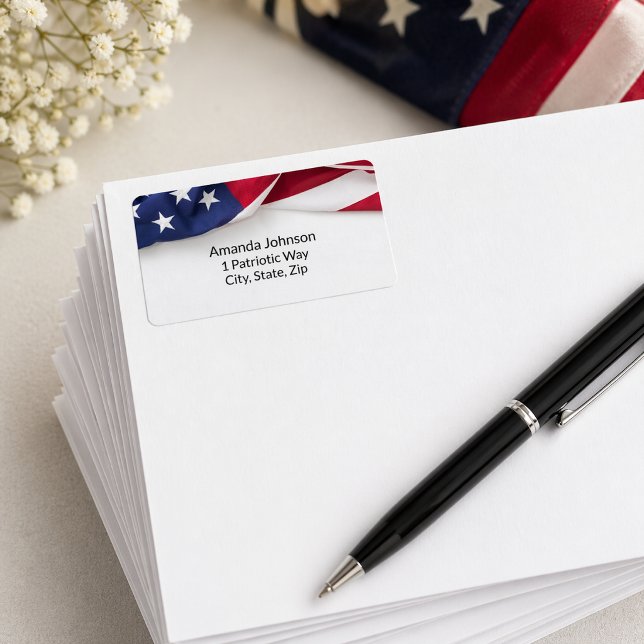 American Flag Wedding Return Address Labels (Creator Uploaded)
