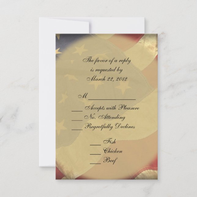 American Flag Wedding RSVP (Front)