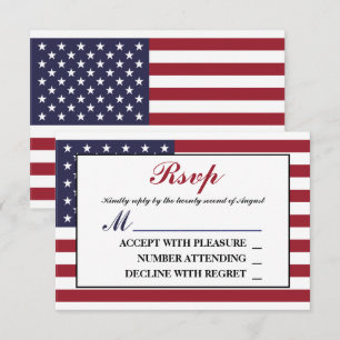 American Flag Wedding RSVP Card