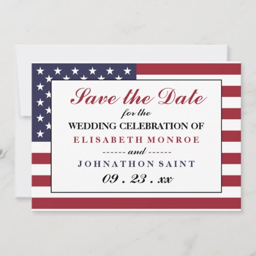 American Flag Wedding  Save The Date