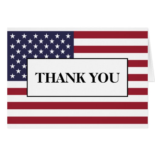 American Flag Wedding Thank You Card | Zazzle