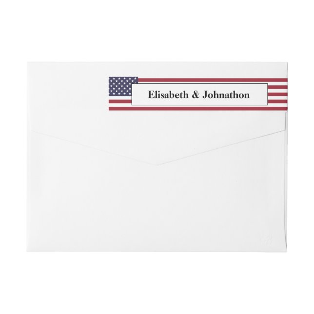 American Flag Wedding Wrap Around Label (Back)