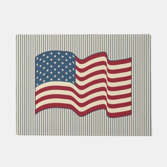 American Flag Welcome Mat Doormat Rug Gift (Front)