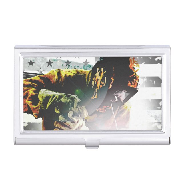 American Flag Welder Business Card Case (Front)