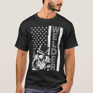 American Flag Welder Funny Usa 4th Of July Welding T-Shirt