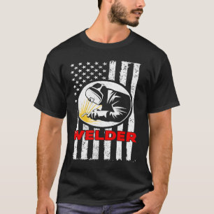 American Flag Welder Metal Fabricator Welding Prof T-Shirt