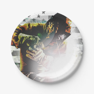American Flag Welder Paper Plates
