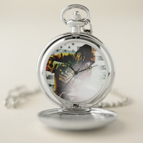 American Flag Welder Pocket Watch