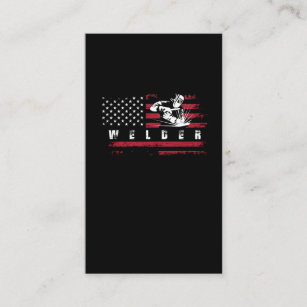 American Flag Welder USA Metalworking Weld Business Card
