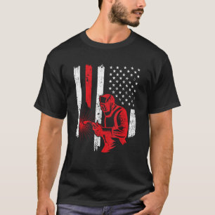 American Flag Welder Welding Vintage Metal Worker T-Shirt