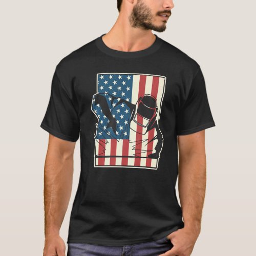 American Flag Welding Novelty Welder Designs T_Shirt