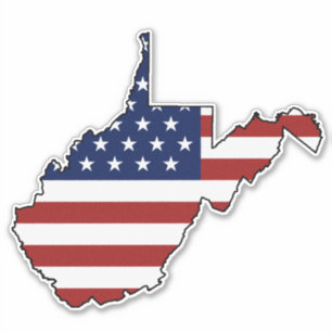 American Flag West Virginia Sticker